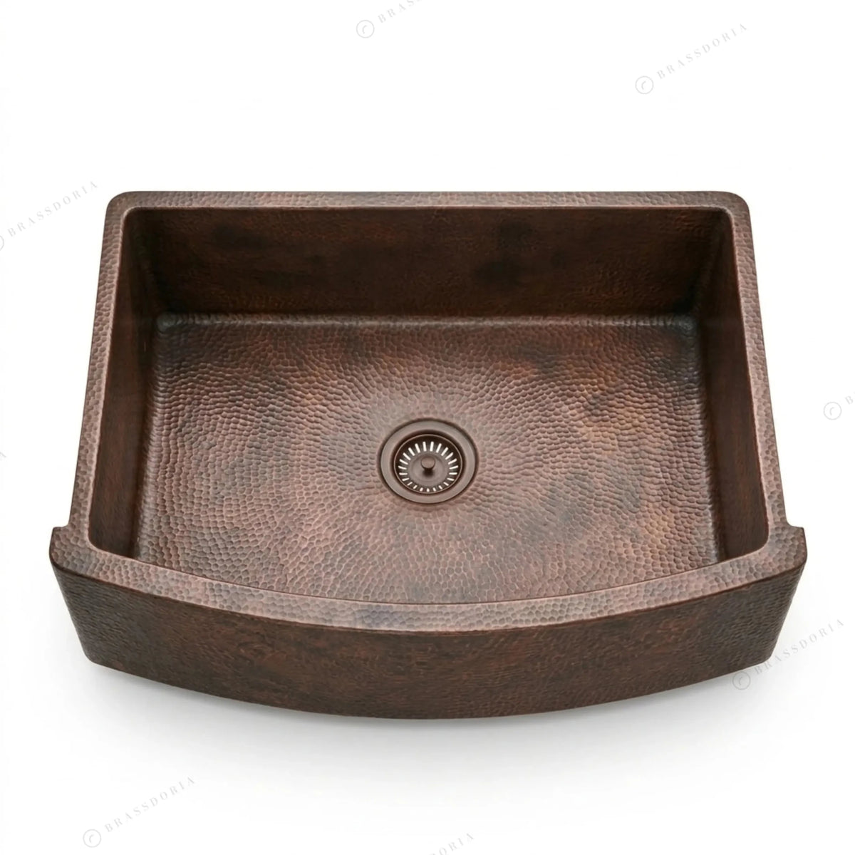 Copper Farmhouse Sink – Rounded Front Single Well – Daxa - BRASSDORIA
