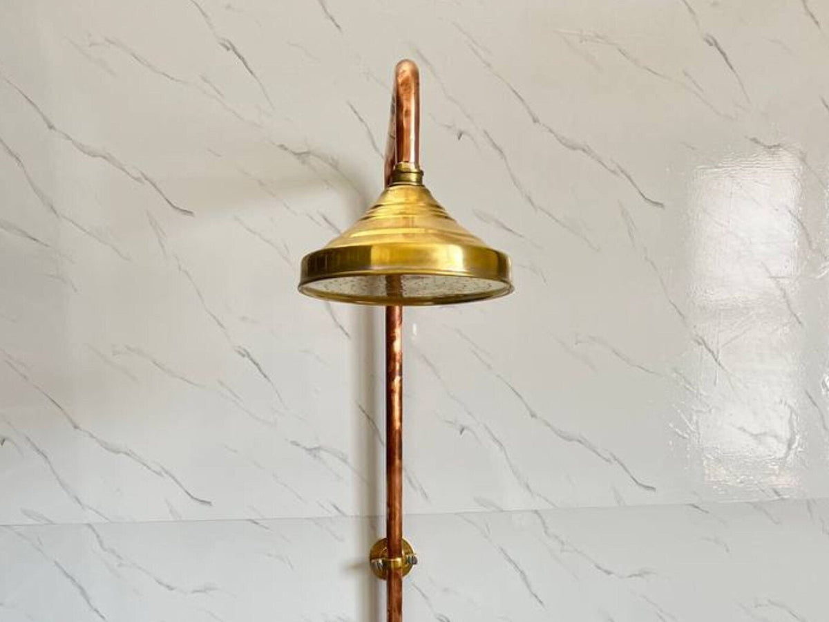 Copper Outdoor Shower ,Exposed Wall Mounted Copper Shower System ,Industrial design Shower - BRASSDORIA
