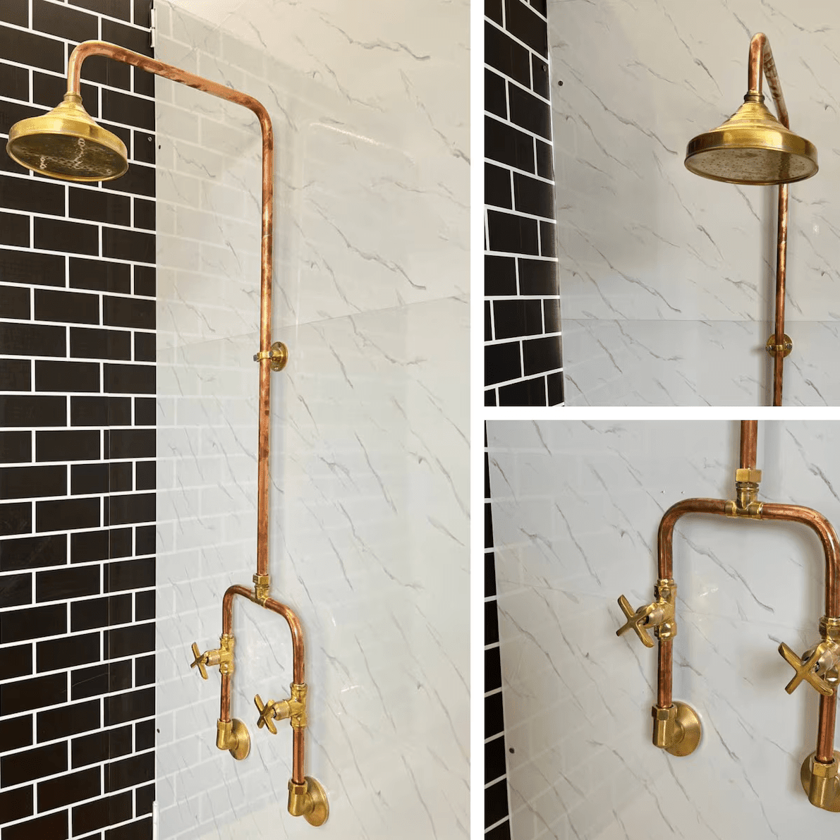 Copper Outdoor Shower ,Exposed Wall Mounted Copper Shower System ,Industrial design Shower - BRASSDORIA