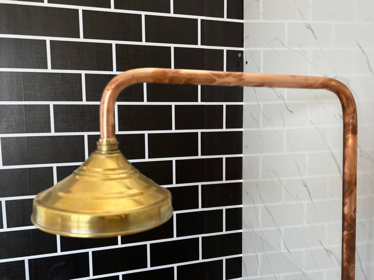 Copper Outdoor Shower ,Exposed Wall Mounted Copper Shower System ,Industrial design Shower - BRASSDORIA