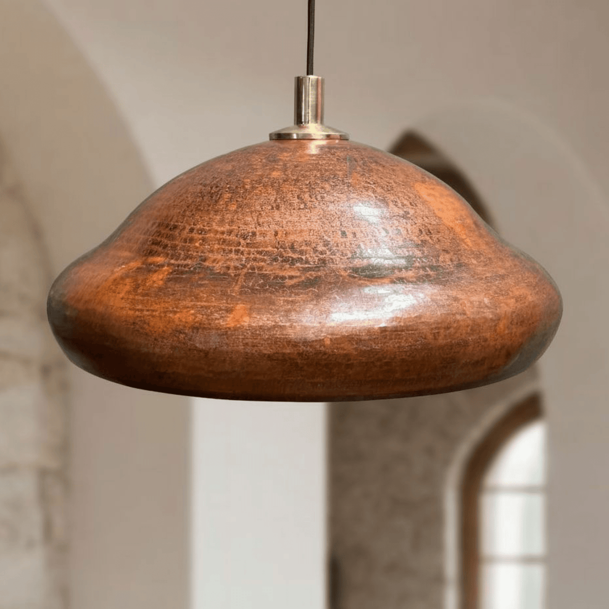 Copper Pendant Light – Rustic Dome Ceiling Fixture for Kitchen Island - BRASSDORIA