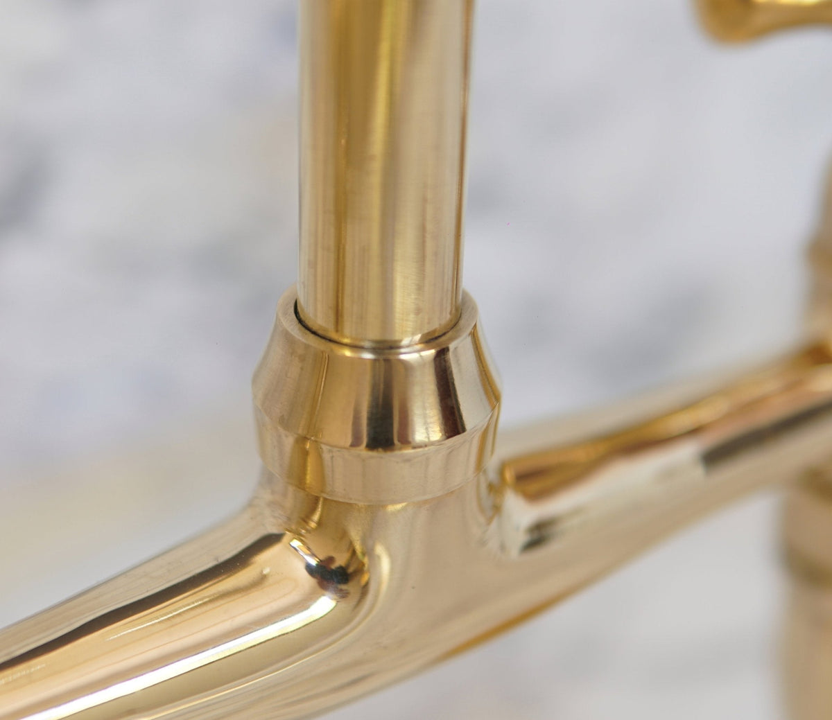 Curved Legs Brass Bridge Faucet, Kitchen Tap - BRASSDORIA