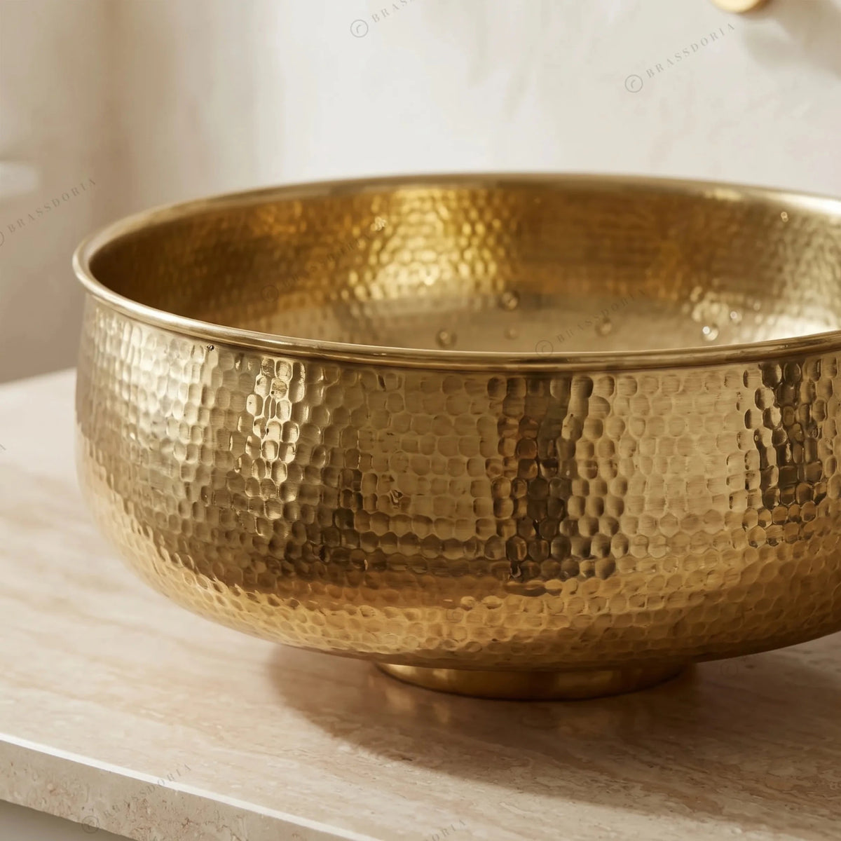 Custom Made Aged Brass Bathroom Vessel Sink – Solid Brass Round Vanity Basin - BRASSDORIA