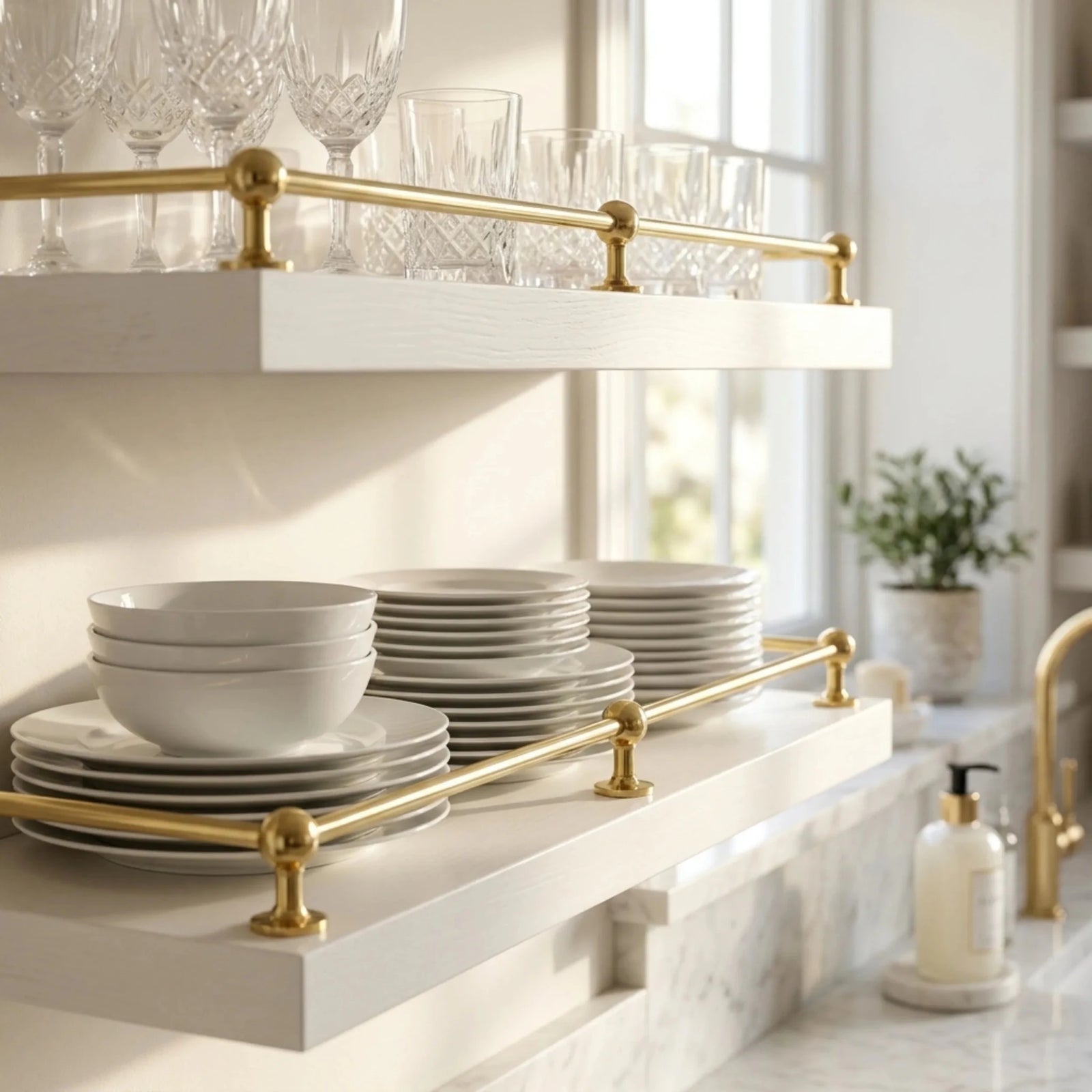 Gallery Railing for Shelves – Brass & Copper Shelf Rail in 7 Finishes - BRASSDORIA