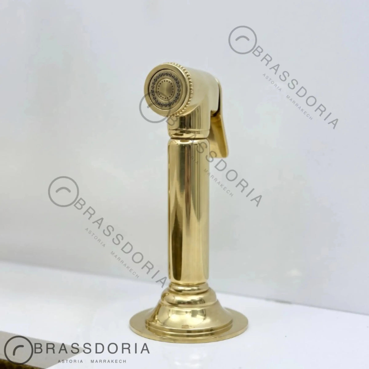 Grand Victorian Brass Bridge Faucet Set – Ornate Cross Handle Kitchen Fixture - BRASSDORIA