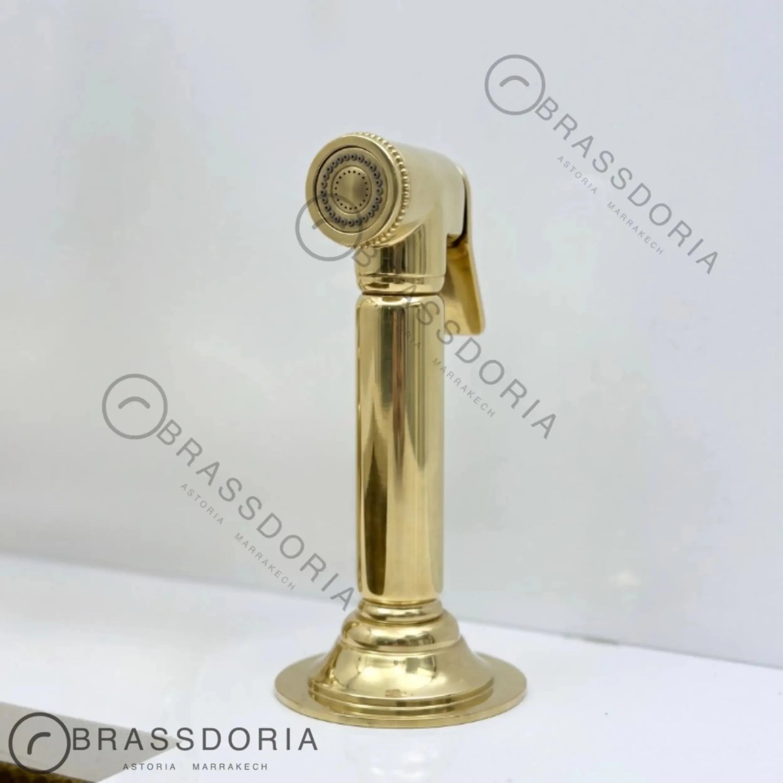 Grand Victorian Brass Bridge Faucet Set – Ornate Cross Handle Kitchen Fixture - BRASSDORIA