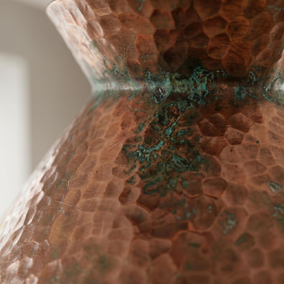 Green Patina Copper Semi Flush Mount Ceiling Light – Mid-Century Dome - BRASSDORIA