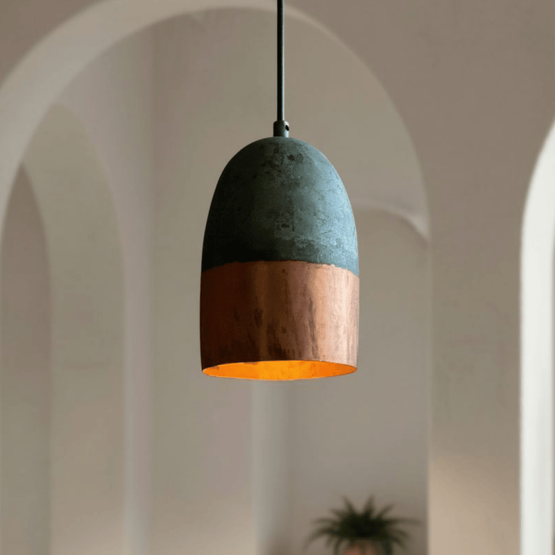 Green Patina Pendant for Vintage Dining or Bar Lighting - BRASSDORIA