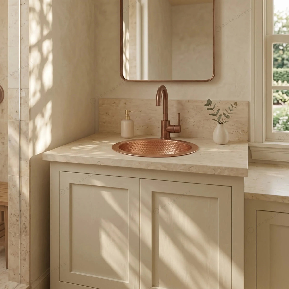 Hammered Copper Bathroom Sink – Handcrafted Vessel & Undermount Wash Basin - BRASSDORIA