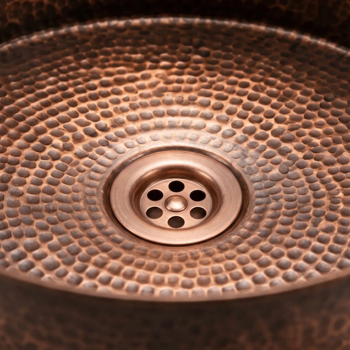 Hammered Copper Bathroom Sink – Handmade Vessel Sink Set & Rustic Modern Vanity Basin - BRASSDORIA