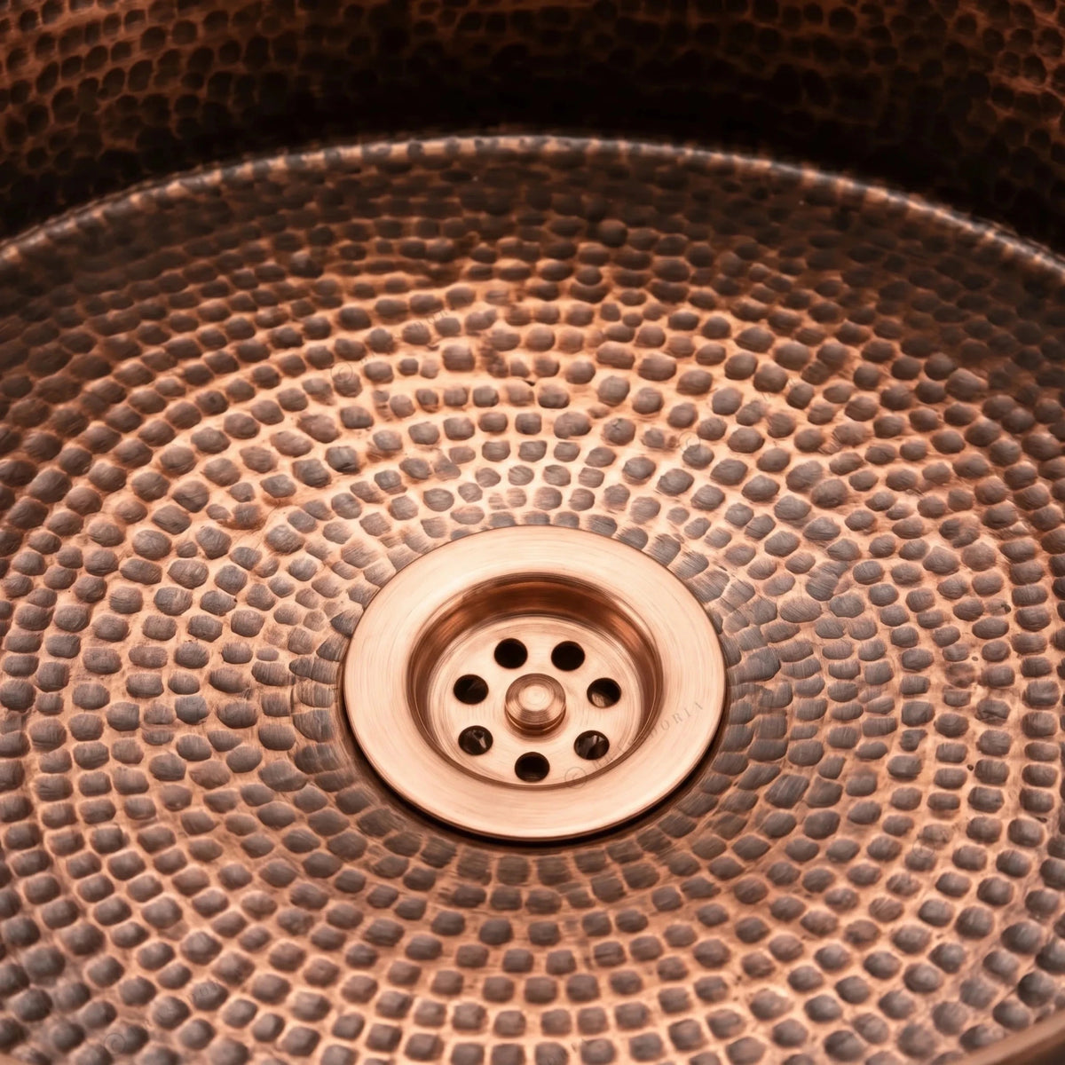 Hammered Copper Bathroom Sink – Handmade Vessel Sink Set & Rustic Modern Vanity Basin - BRASSDORIA