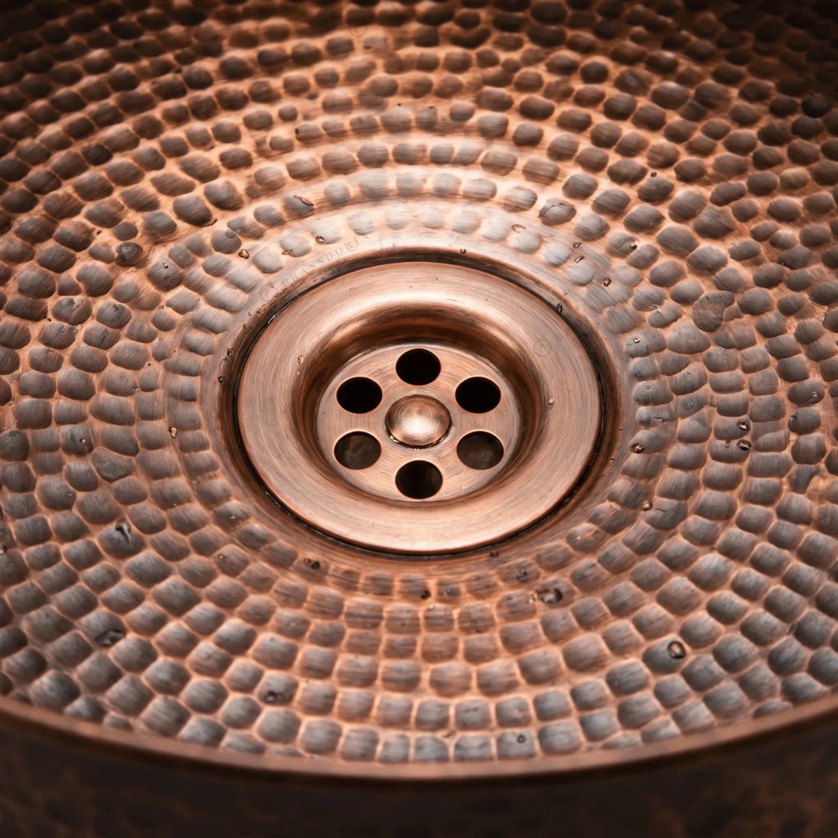 Hammered Copper Bathroom Sink – Handmade Vessel Sink Set & Rustic Modern Vanity Basin - BRASSDORIA