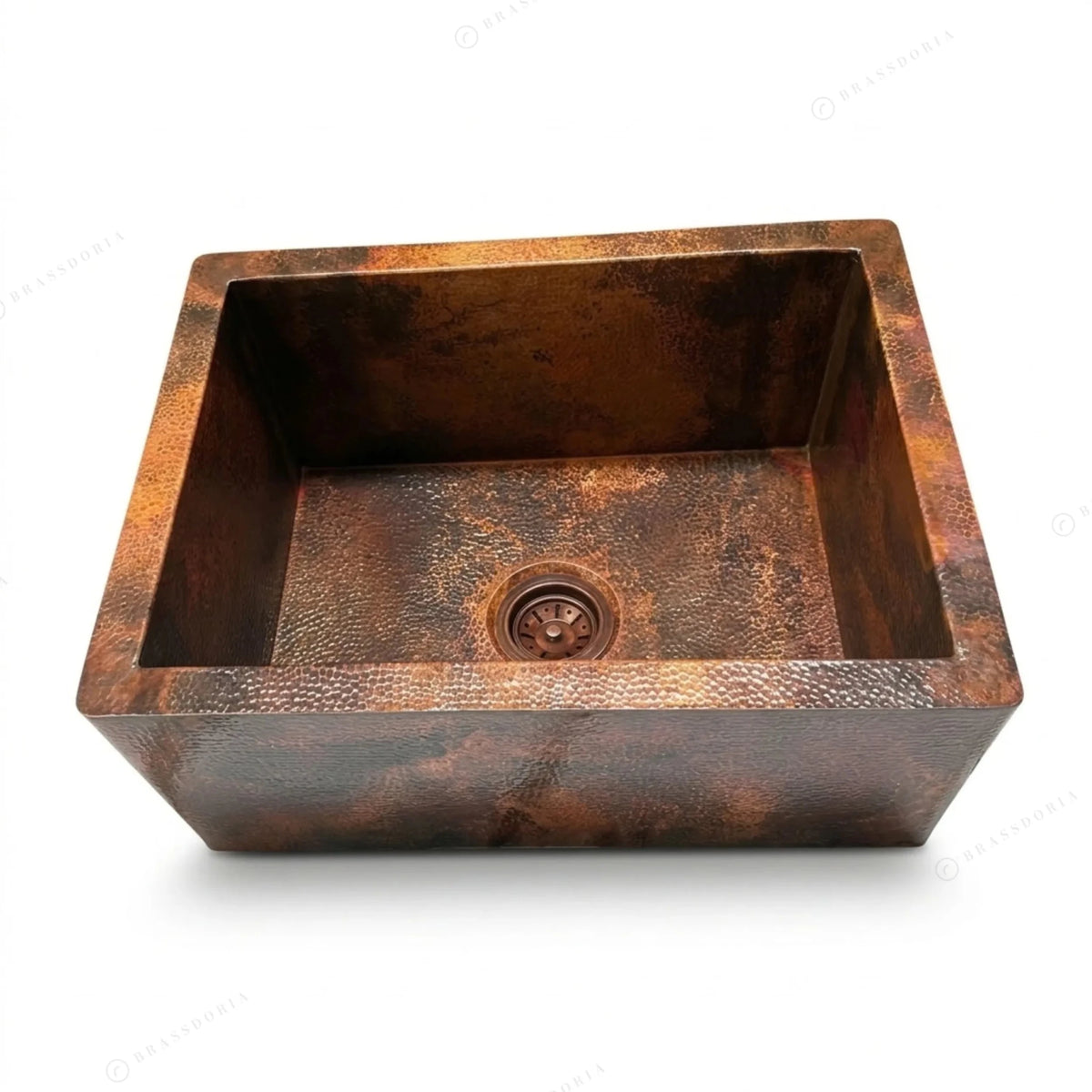 Hammered Copper Farmhouse Sink – Large Copper Kitchen Sink - BRASSDORIA