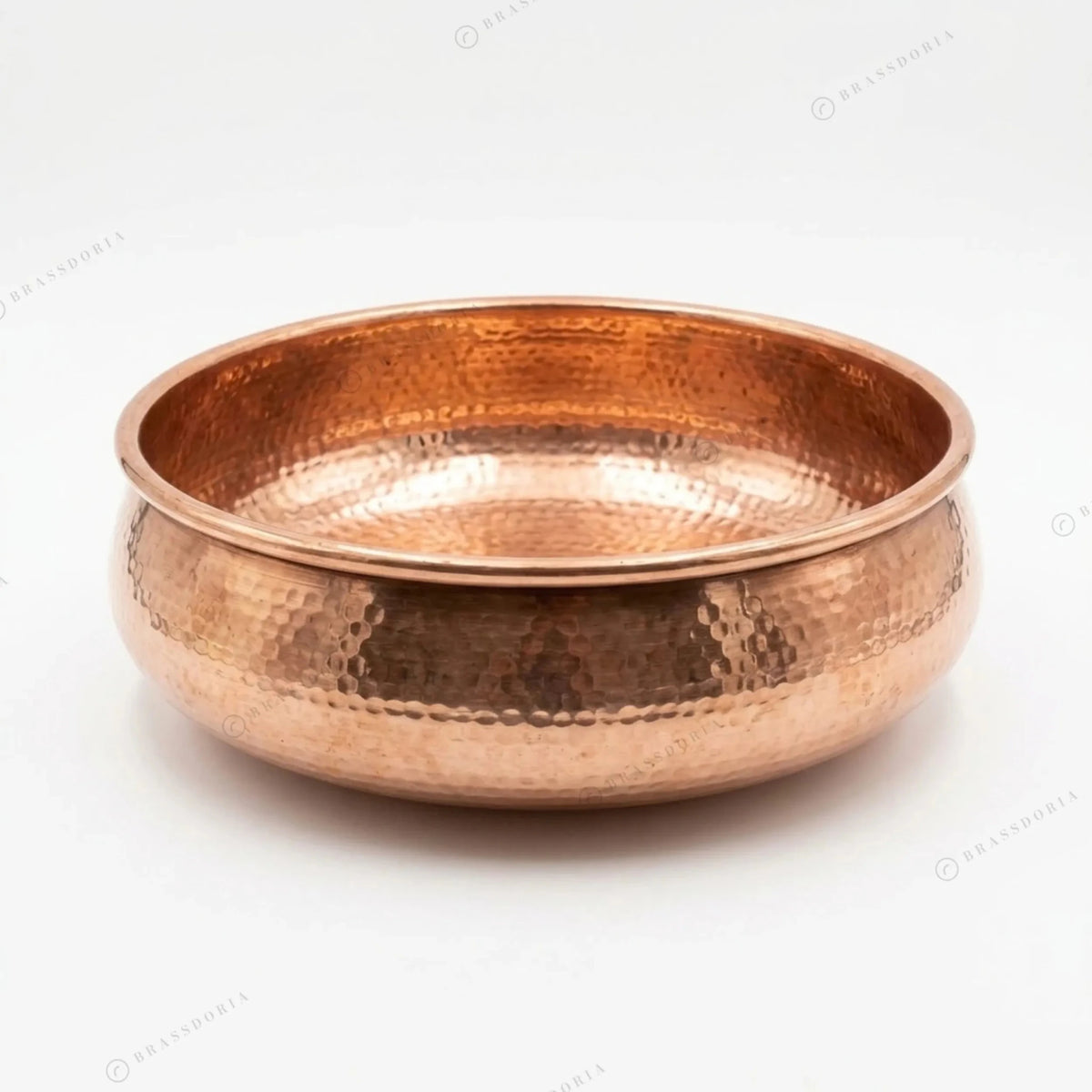Hammered Copper Sink – Shiny Handmade Vessel Basin - BRASSDORIA
