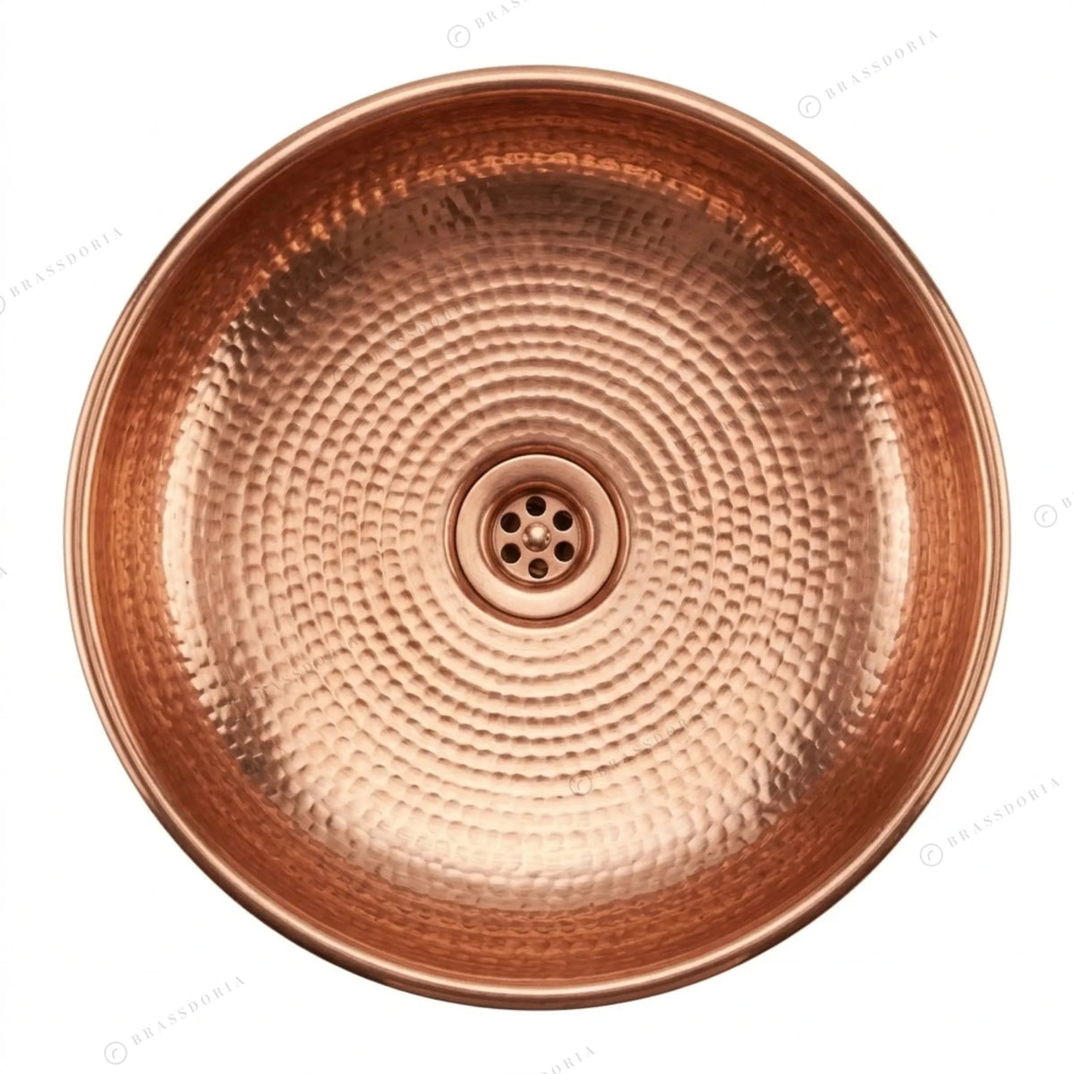 Hammered Copper Sink – Shiny Handmade Vessel Basin - BRASSDORIA