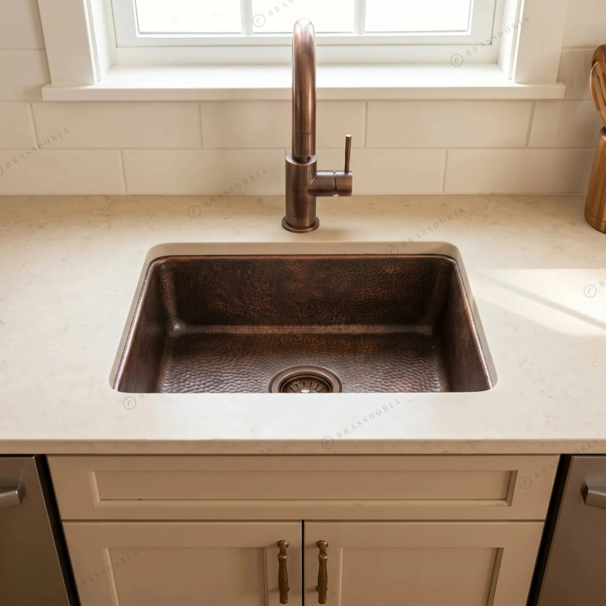 Hammered Copper Top Mount Sink – Nebula - BRASSDORIA