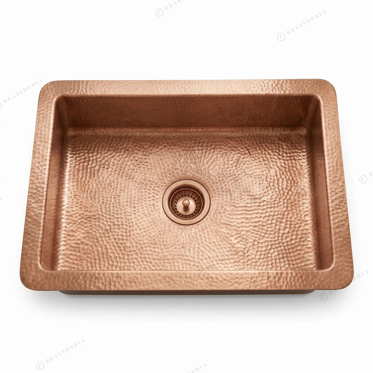 Hammered Copper Undermount Kitchen Sink - BRASSDORIA