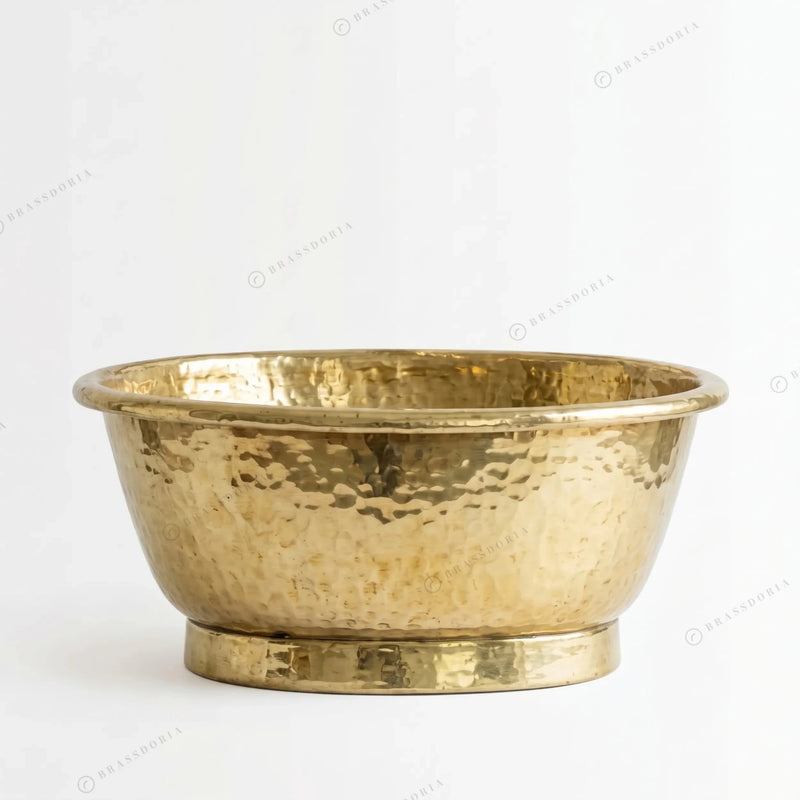 Hand-Hammered Brass Bathroom Wash Basin – Vessel Sink Tub - BRASSDORIA