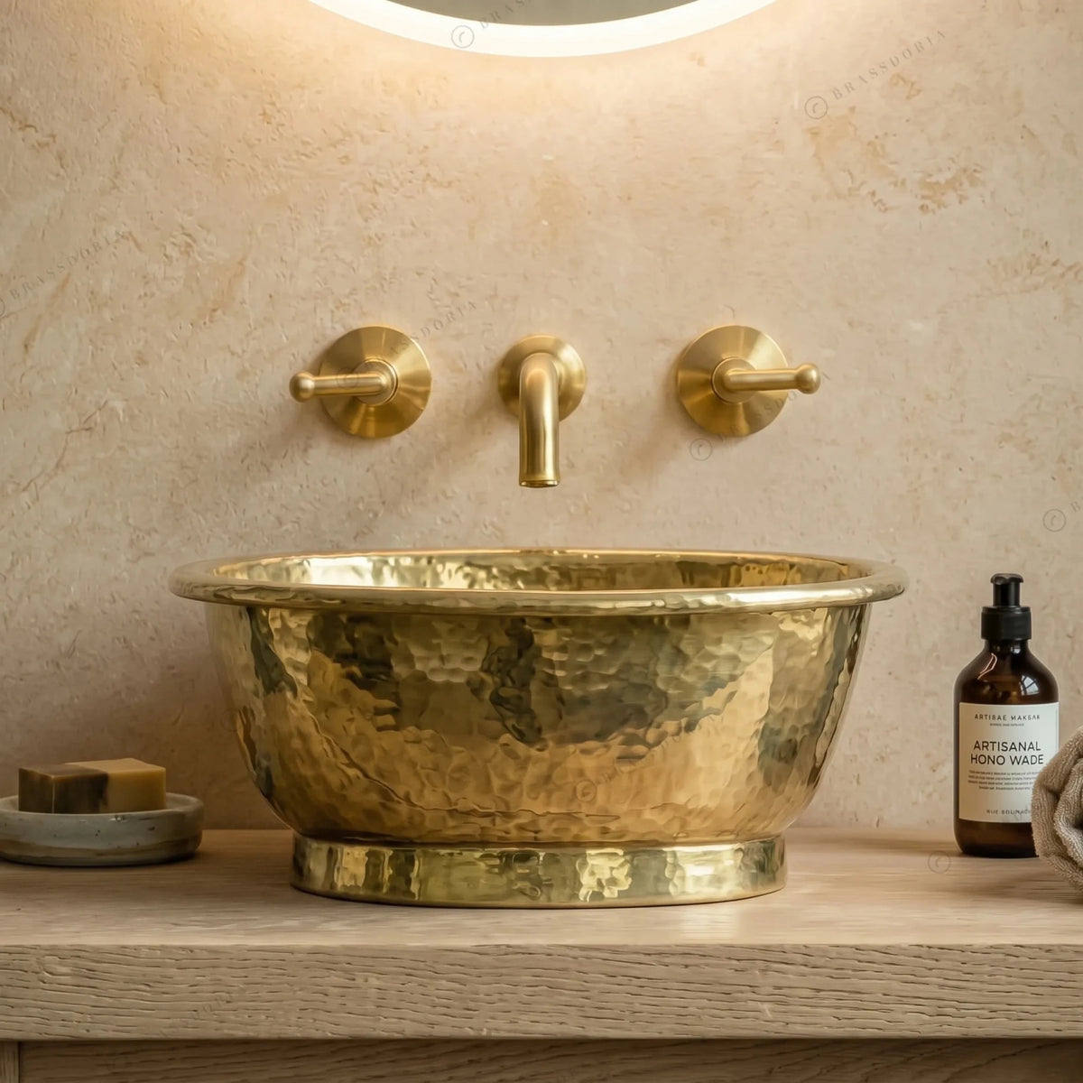 Hand-Hammered Brass Bathroom Wash Basin – Vessel Sink Tub - BRASSDORIA
