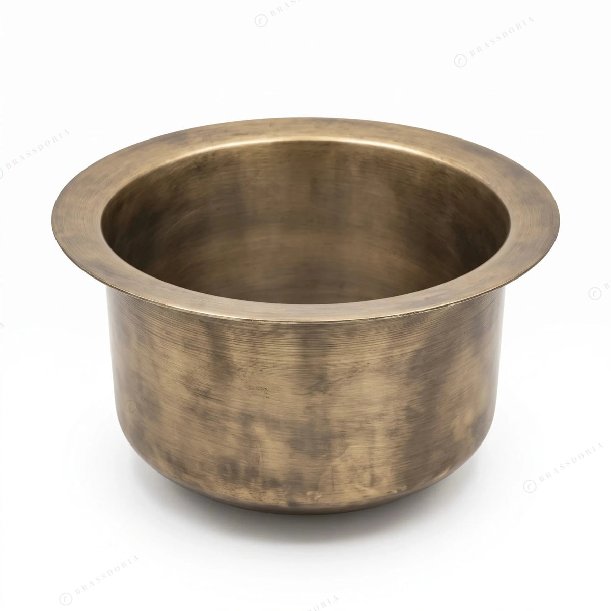 Hand-Hammered Round Brass Sink with Bronze Finish – Wet Bar & Compact Kitchen Basin - BRASSDORIA