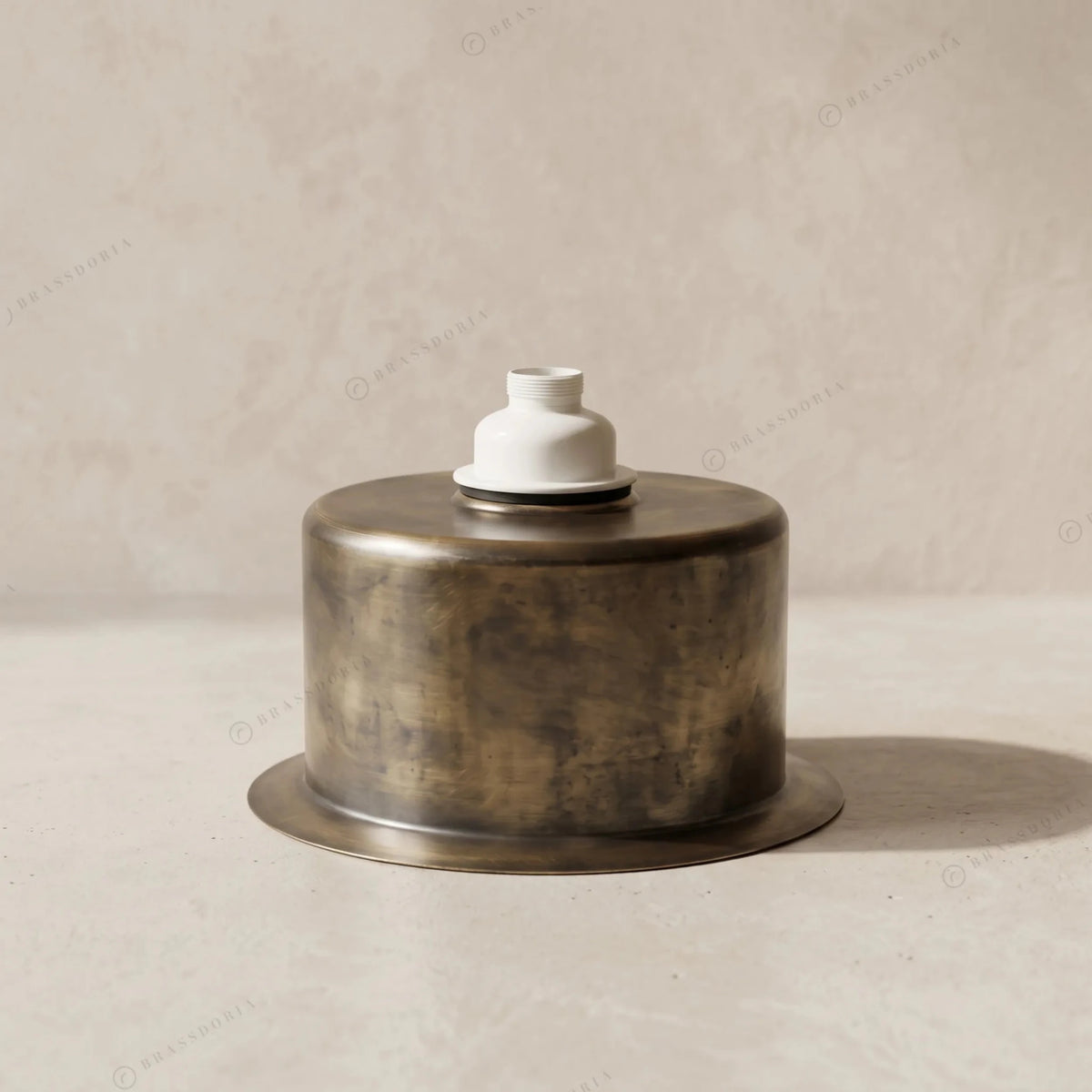 Hand-Hammered Round Brass Sink with Bronze Finish – Wet Bar & Compact Kitchen Basin - BRASSDORIA