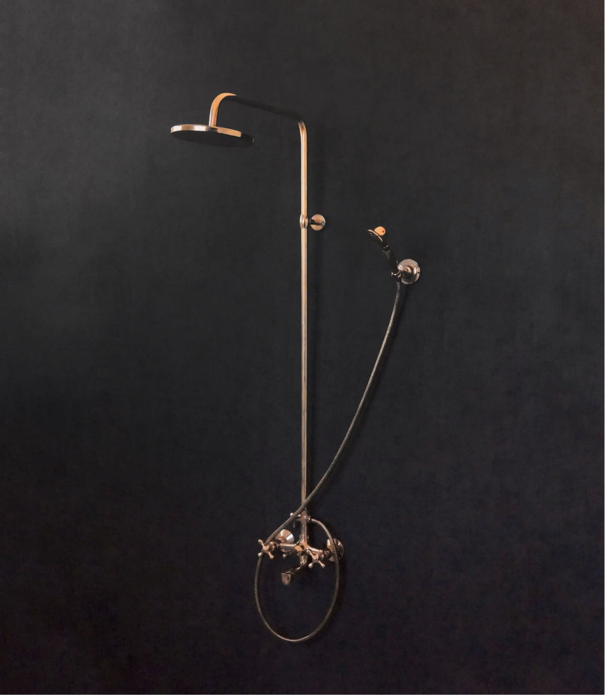 Handcrafted Solid Brass Shower System with Tub Filler - BRASSDORIA