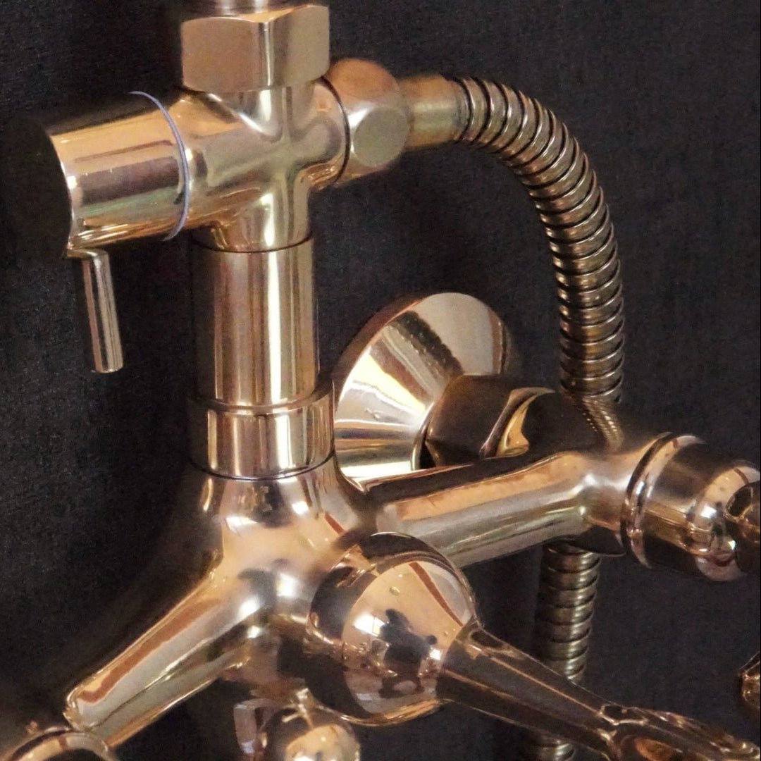Handcrafted Solid Brass Shower System with Tub Filler - BRASSDORIA