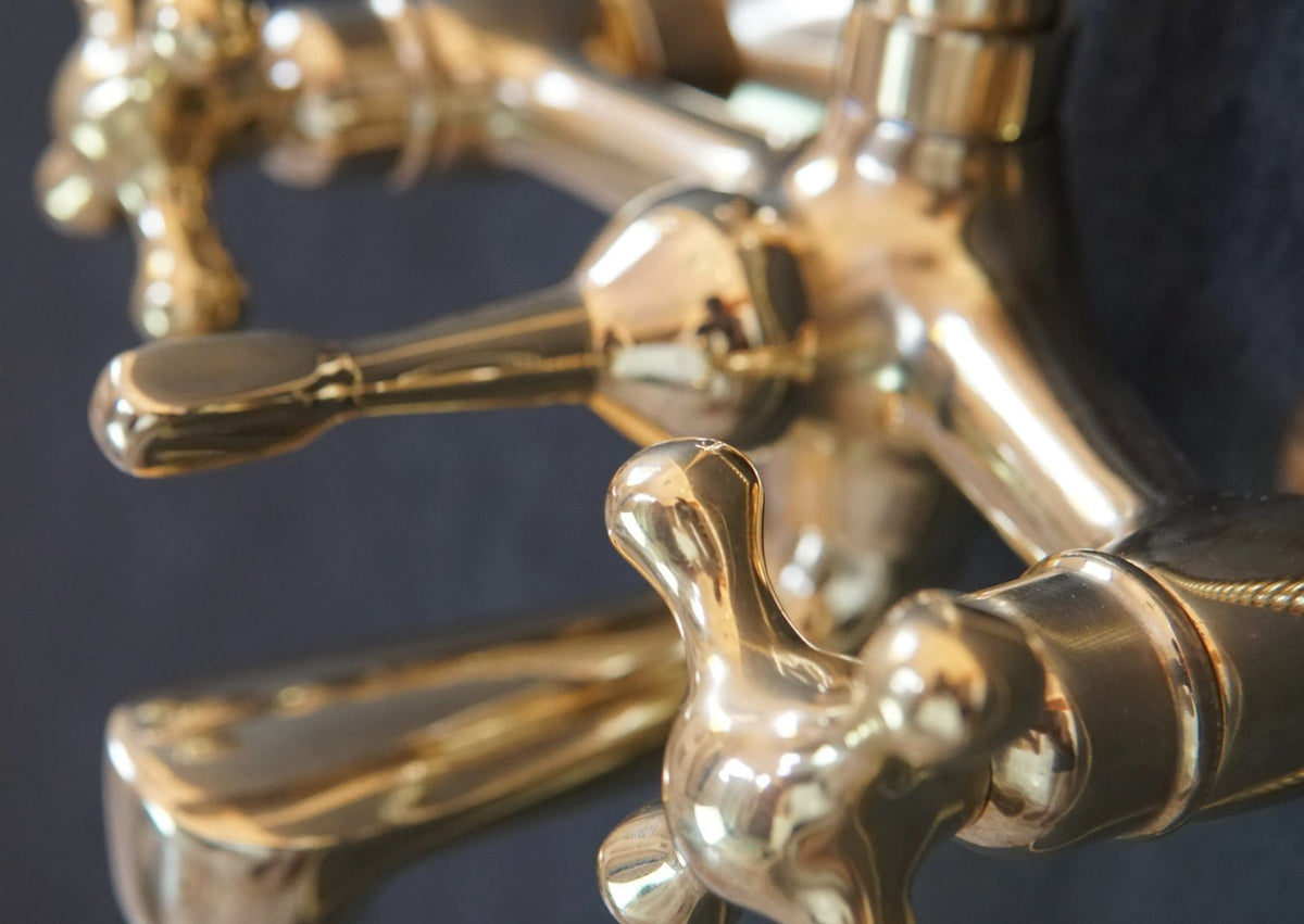 Handcrafted Solid Brass Shower System with Tub Filler - BRASSDORIA