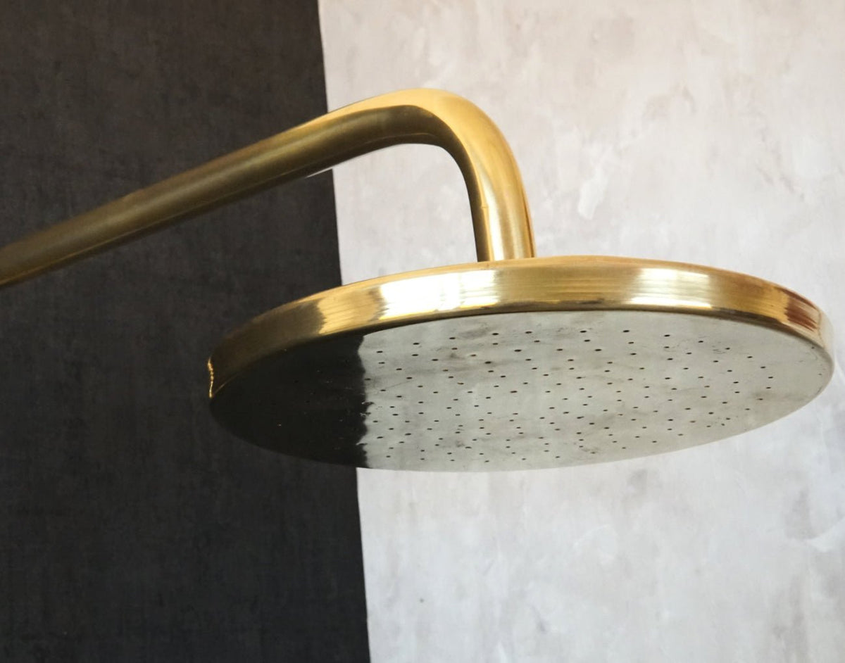 Handcrafted Solid Brass Shower System with Tub Filler - BRASSDORIA