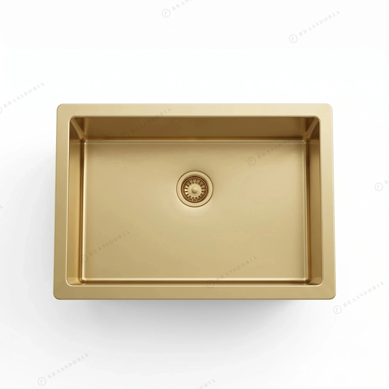 Handmade Unlacquered Brass Farmhouse Sink – Hammered Apron Front Single Bowl Basin - BRASSDORIA