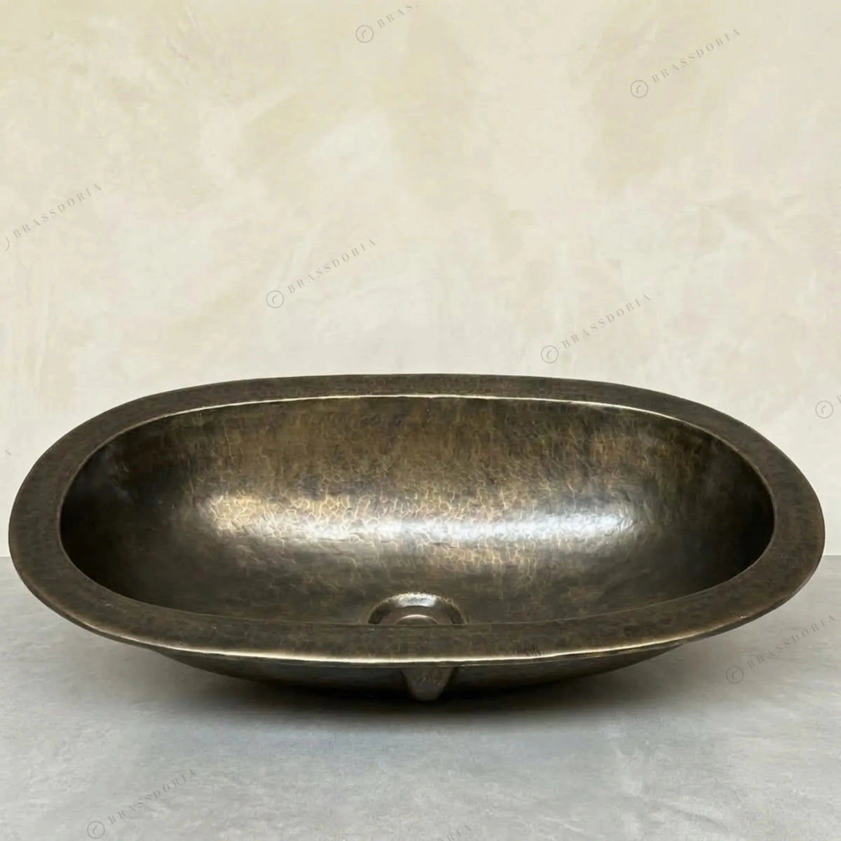 Oil Rubbed Bronze Bathroom Sink – Oval Patina Brass Handcrafted Drop-In Sink - BRASSDORIA