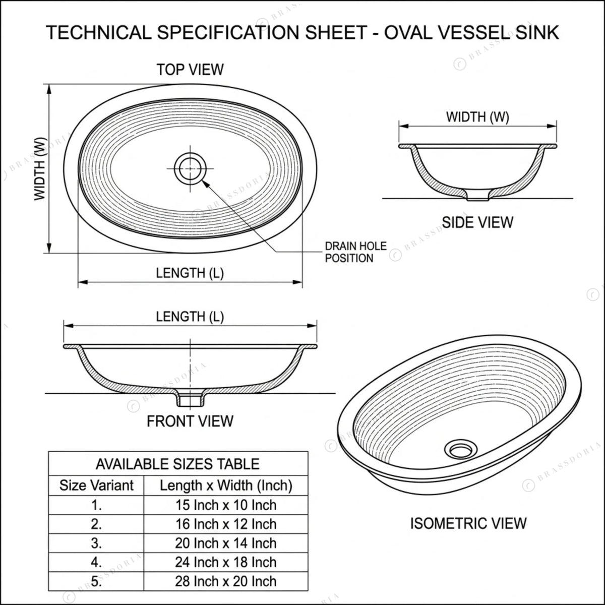 Oil Rubbed Bronze Bathroom Sink – Oval Patina Brass Handcrafted Drop-In Sink - BRASSDORIA