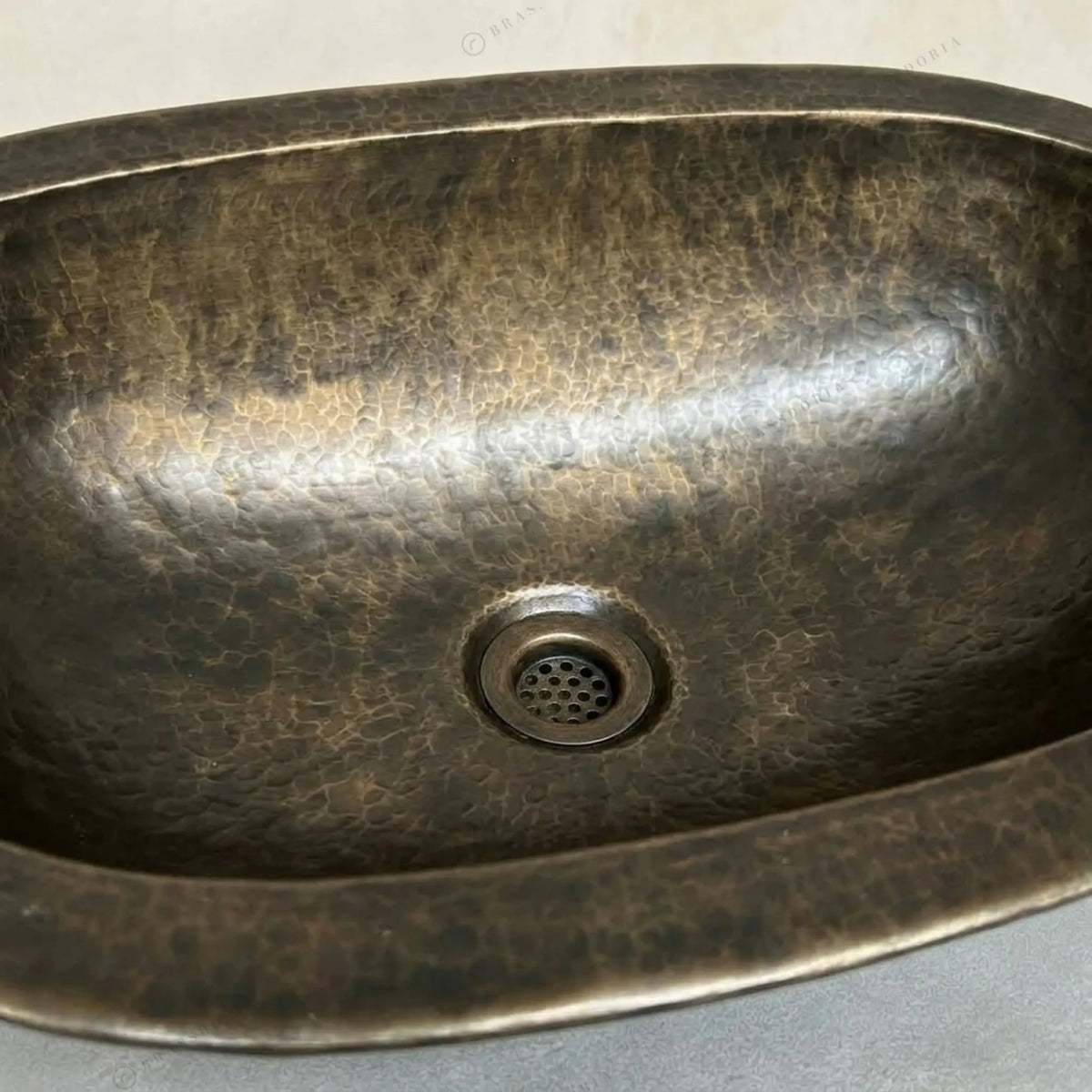 Oil Rubbed Bronze Bathroom Sink – Oval Patina Brass Handcrafted Drop-In Sink - BRASSDORIA