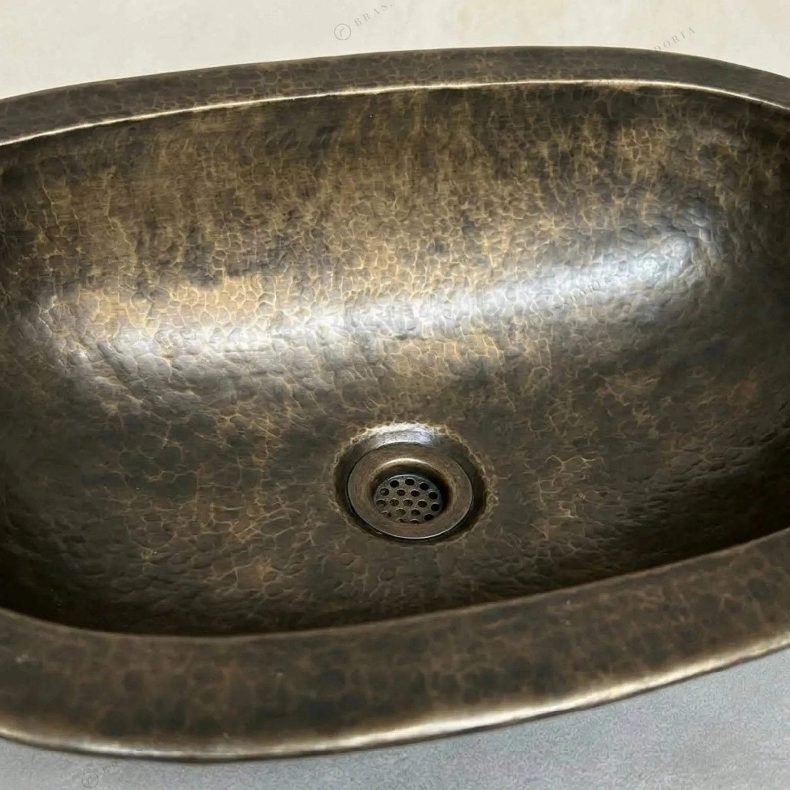 Oil Rubbed Bronze Bathroom Sink – Oval Patina Brass Handcrafted Drop-In Sink - BRASSDORIA