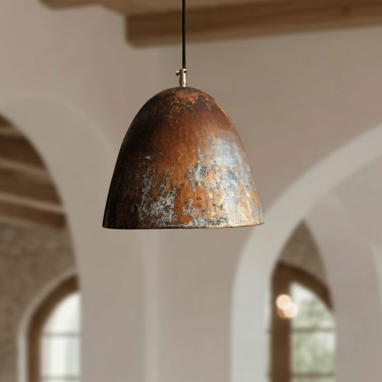 Oxidized Copper Dome Pendant – Rustic Ceiling Light for Warm Kitchen Spaces - BRASSDORIA