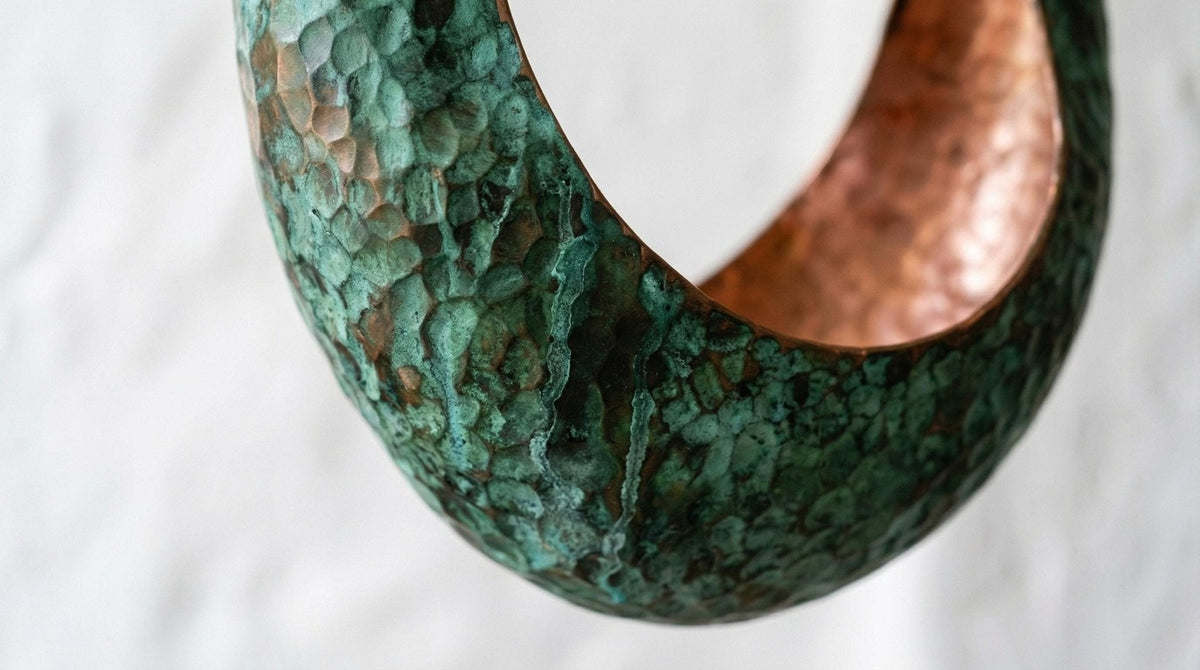 Personalized 5 Set of 3 Green Patina Copper Pendant Lights – Handmade in Morocco | Industrial Cylindrical Kitchen Island, Rustic Farmhouse - BRASSDORIA