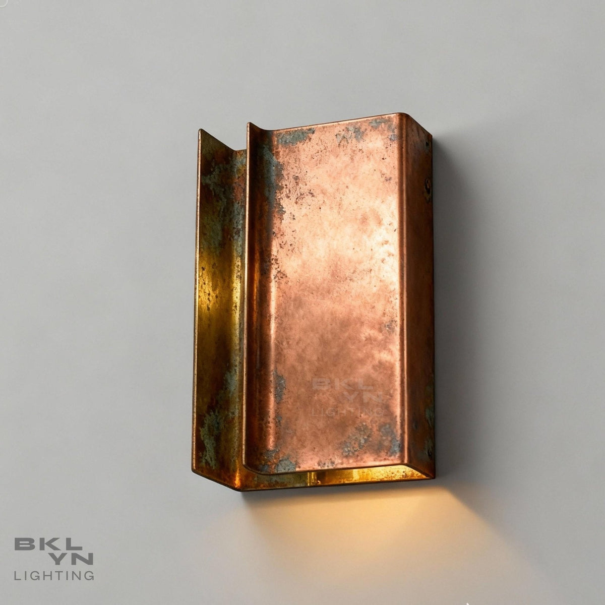 Personalized Green Patina Handcrafted Verdigris Copper Wall Sconce | Plug-In Version with On/Off Switch | Handmade Moroccan Lighting - BRASSDORIA