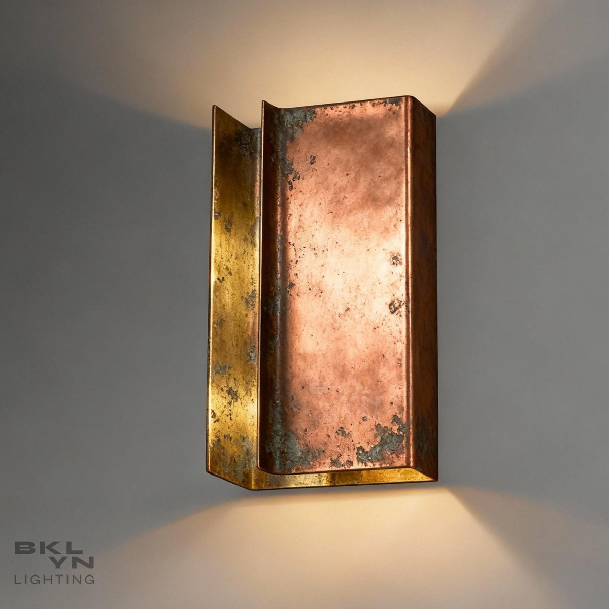 Personalized Green Patina Handcrafted Verdigris Copper Wall Sconce | Plug-In Version with On/Off Switch | Handmade Moroccan Lighting - BRASSDORIA