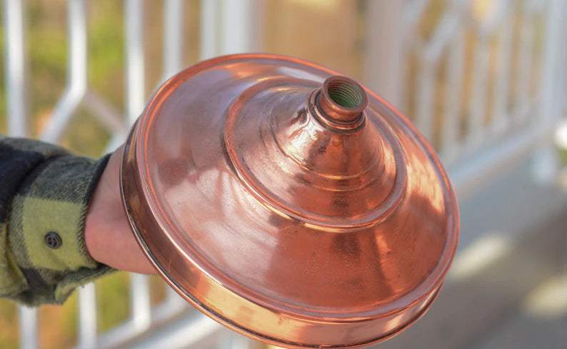 Rain Shower Head, Copper Showerhead, Round Showerhead, Works Outdoor - BRASSDORIA