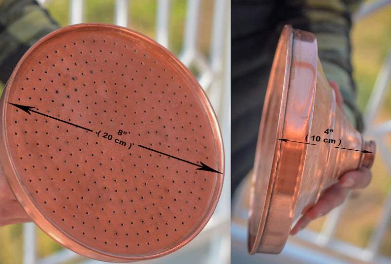 Rain Shower Head, Copper Showerhead, Round Showerhead, Works Outdoor - BRASSDORIA