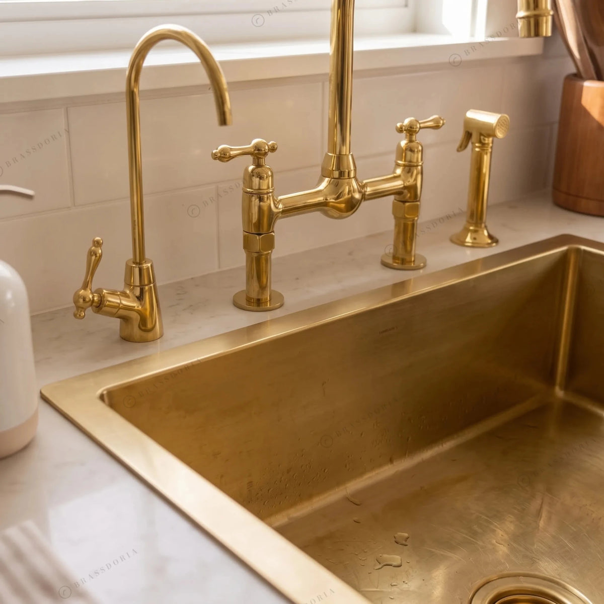Rectangular Brass Kitchen Sink – Handmade Drop-In Kitchen Sink - BRASSDORIA
