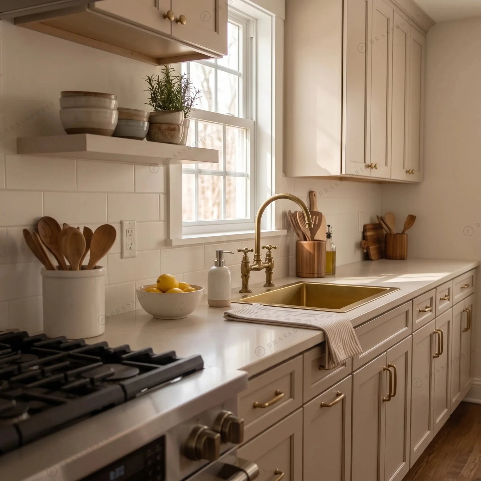 Rectangular Brass Kitchen Sink – Handmade Drop-In Kitchen Sink - BRASSDORIA