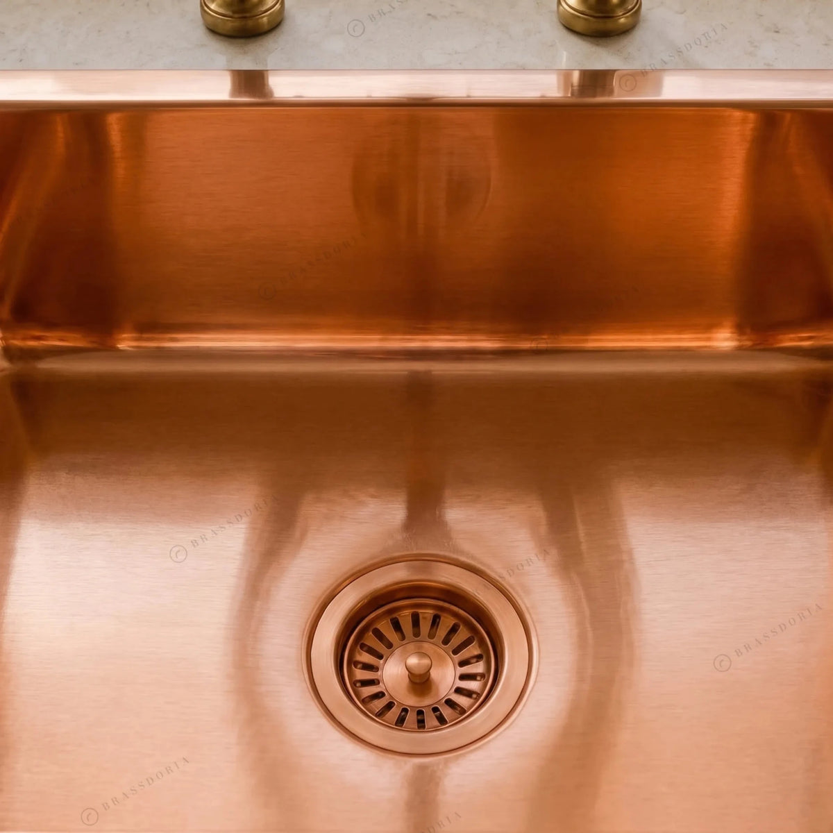 Rectangular Copper Kitchen Sink – Polished Smooth Finish - BRASSDORIA
