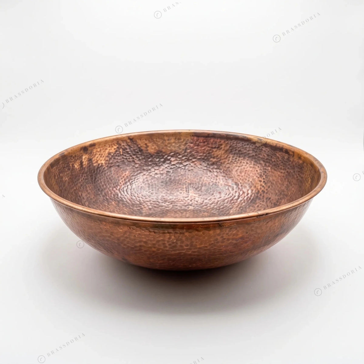 Round Aged Copper Vessel Sink – Bathroom Wash Basin & Outdoor Sink - BRASSDORIA