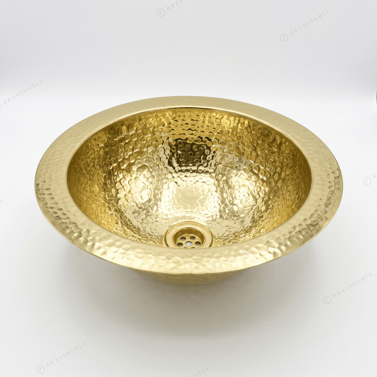 Round Brass Drop-In Sink – Round Hammered Brass Bathroom Sink - BRASSDORIA