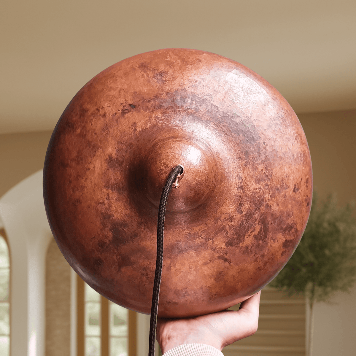 Rustic Copper Pendant Lights – Solid Dome Ceiling Fixtures for Kitchens - BRASSDORIA