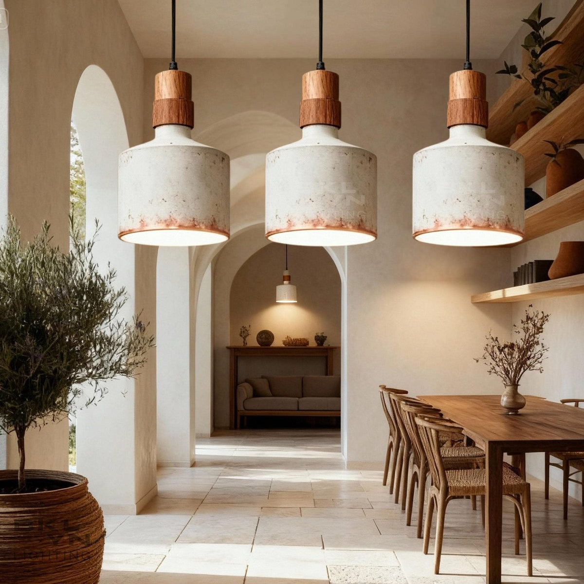 Set Of 3 Wihte Patina Copper Pendant Light – Rustic Farmhouse Dome, Large Oxidized Ceiling Light, Moroccan Style Kitchen Island Fixture - BRASSDORIA