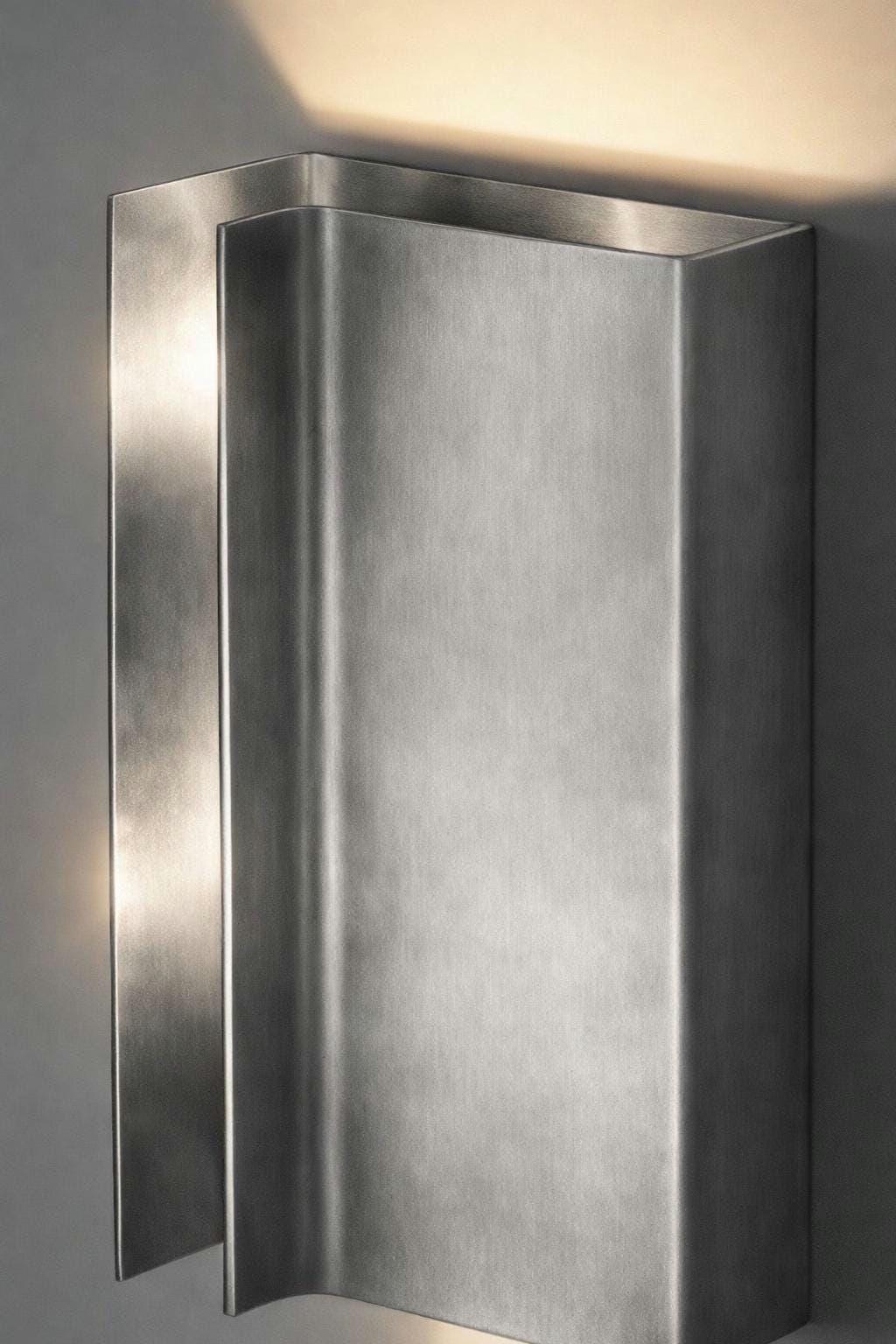 Silver Up-Down Wall Sconce – Handmade Rectangular Wall Light - BRASSDORIA