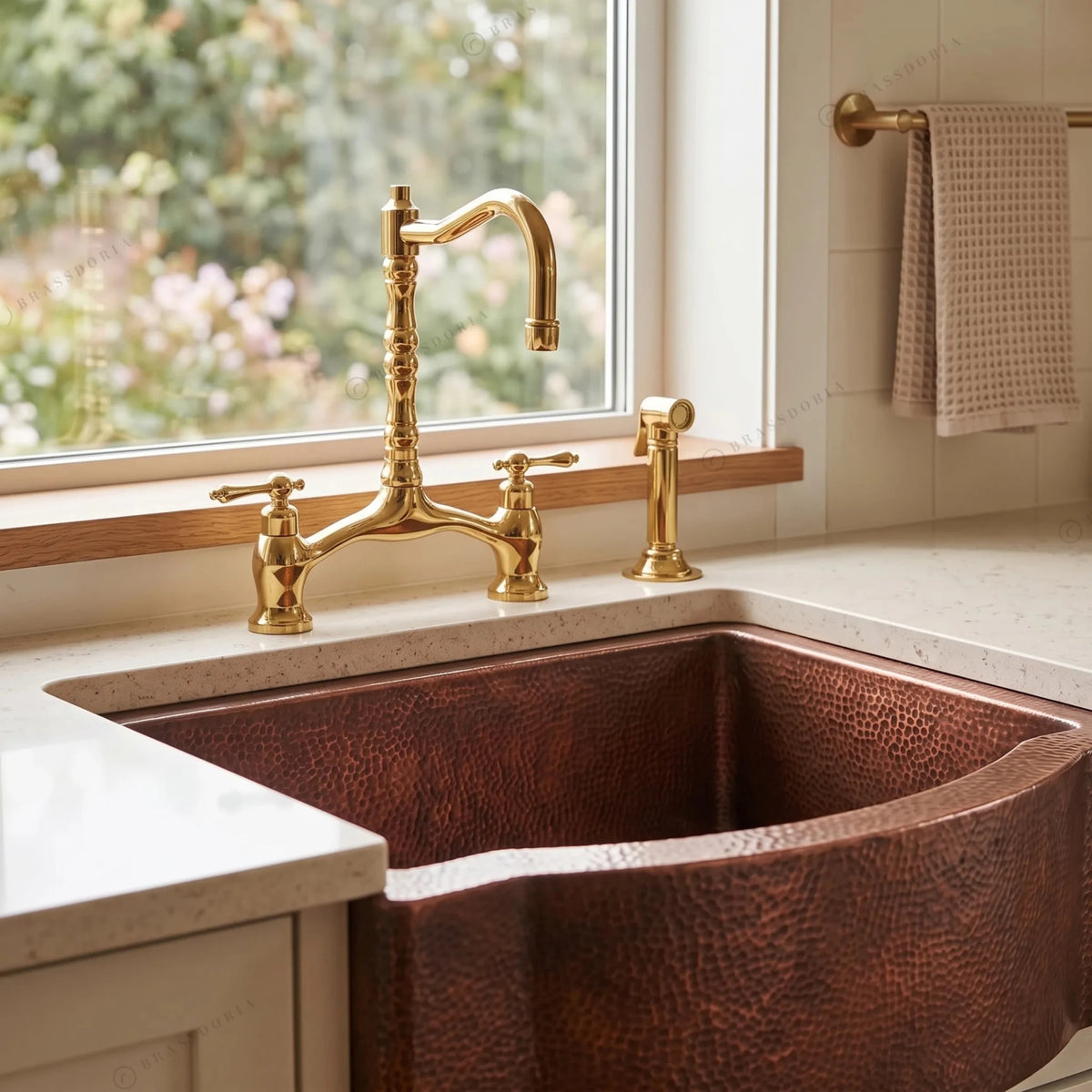 Single Basin Patina Copper Farmhouse Sink – Grande - BRASSDORIA