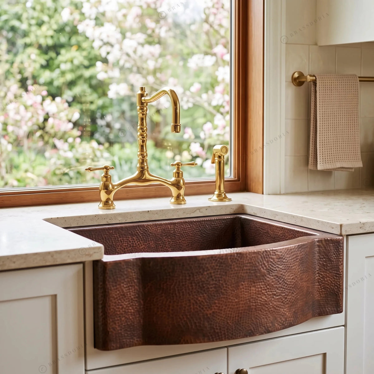 Single Basin Patina Copper Farmhouse Sink – Grande - BRASSDORIA